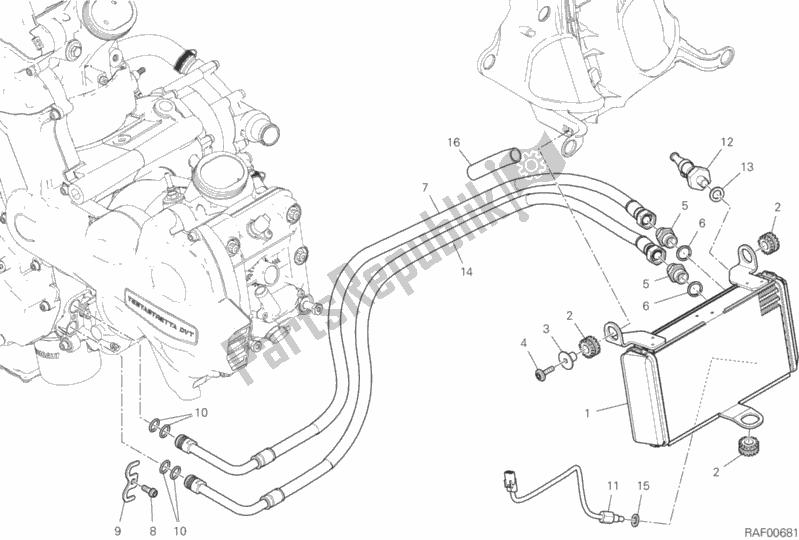 Tutte le parti per il Radiatore Dell'olio del Ducati Multistrada 1260 S Grand Tour 2020